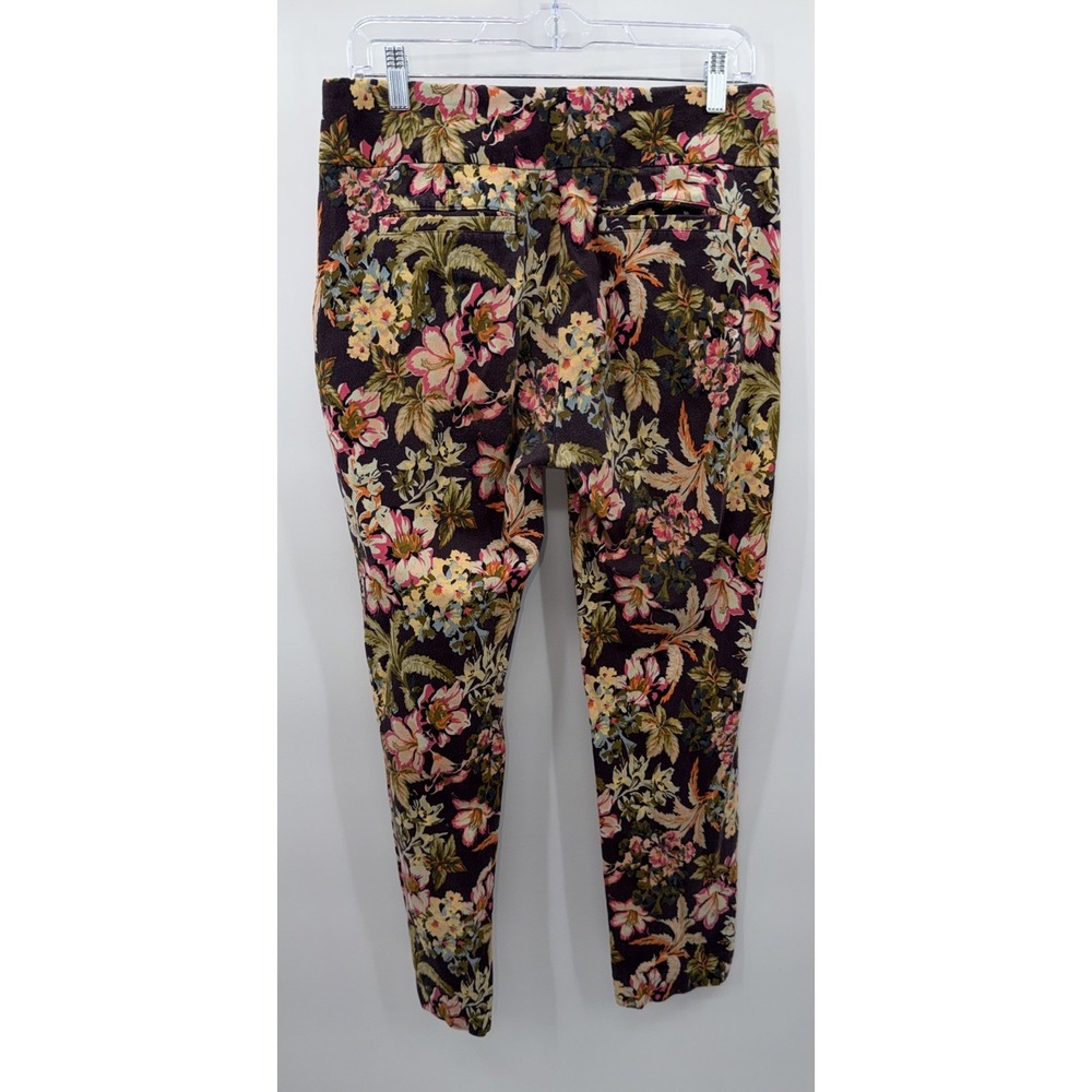 SOFT SURROUNDINGS Women's Size S Stretch Pants Floral Brown Pink Hibiscus - Picture 5 of 11